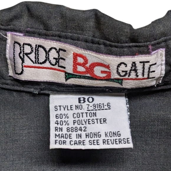 Bridge Gate Women's Size B0 Charcoal Light Black Button Down Blouse Shirt Top - Picture 8 of 9